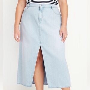 Old Navy Light Blue Midi Denim Skirt